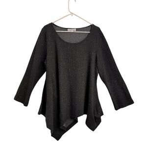 Bryn Walker Asymmetrical Textured Flecked Tunic Top Sz Large Avant- Garde Lagan